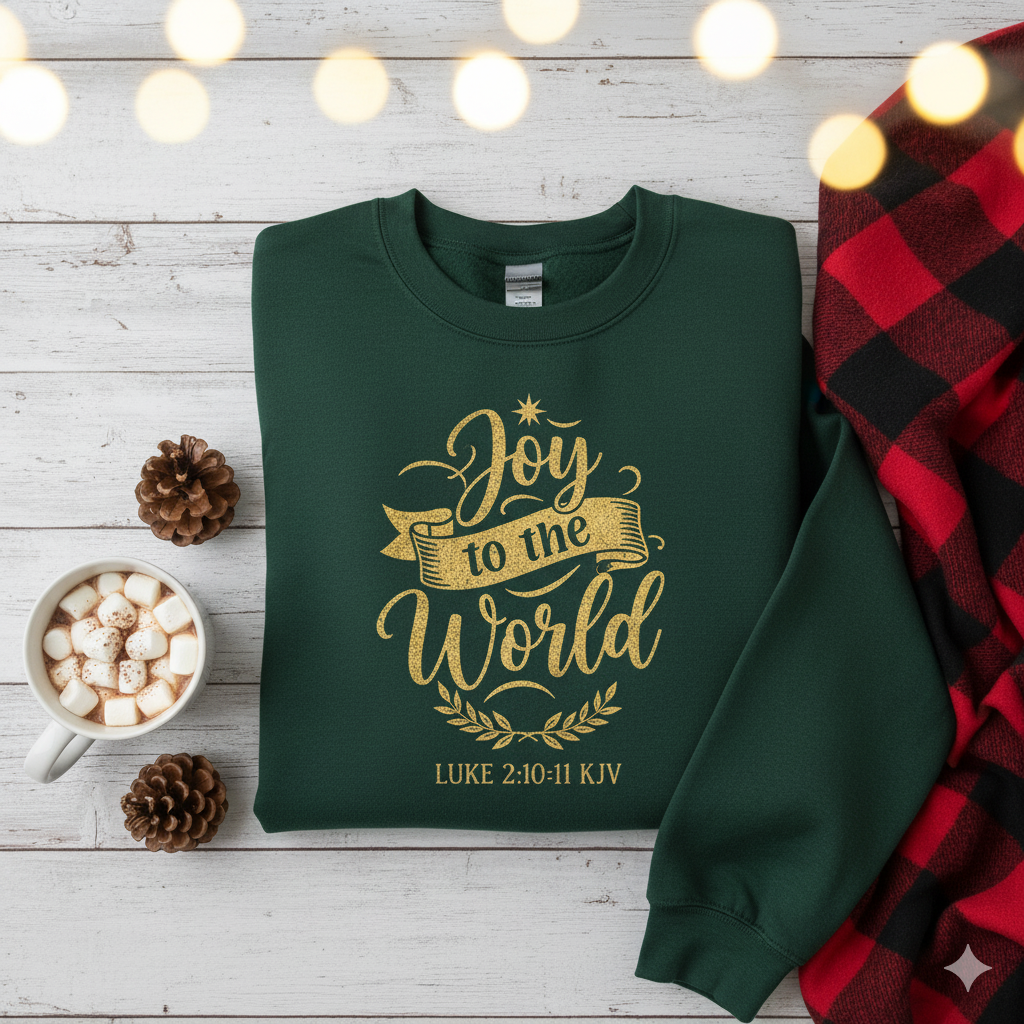 Joy to the World Christmas Sweatshirt | Vintage Carol Lyric Holiday Crewneck