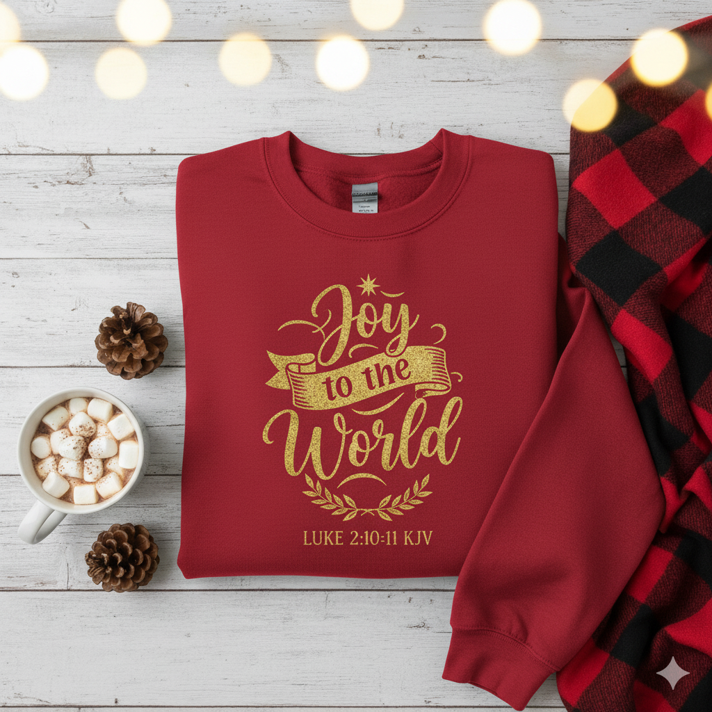 Joy to the World Christmas Sweatshirt | Vintage Carol Lyric Holiday Crewneck