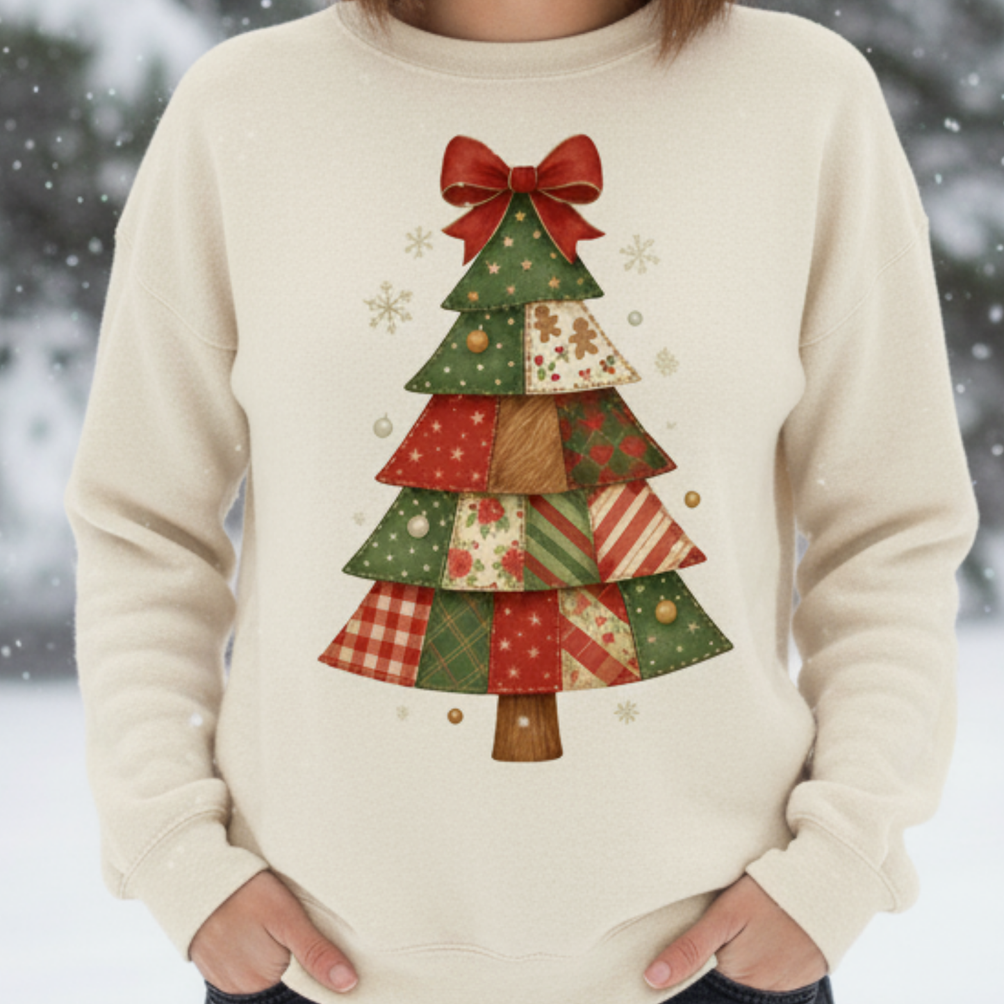 Patchwork Christmas Tree Hoodie