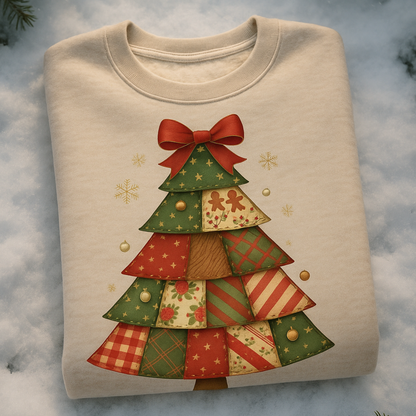Patchwork Christmas Tree Hoodie