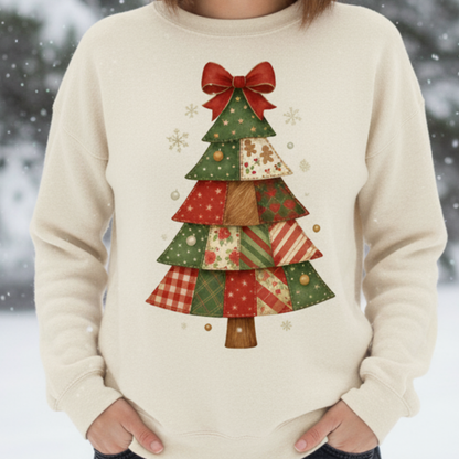 Patchwork Christmas Tree Hoodie